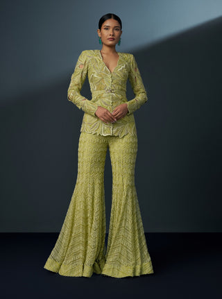 Araluen arctic lime kurta and sharara set
