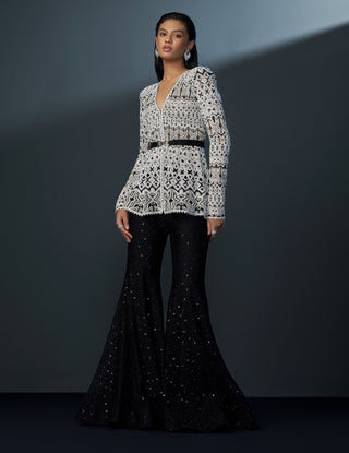 Galexia black kurta and sharara set