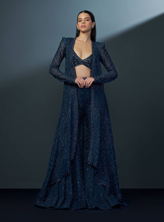 Twilight midnight blue jacket and sharara set