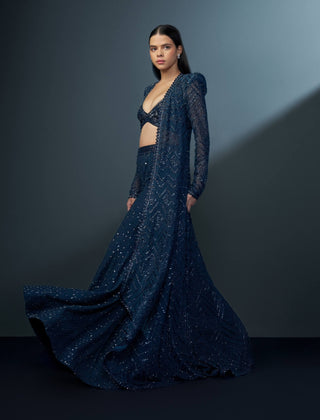 Twilight midnight blue jacket and sharara set