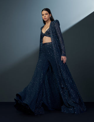 Twilight midnight blue jacket and sharara set