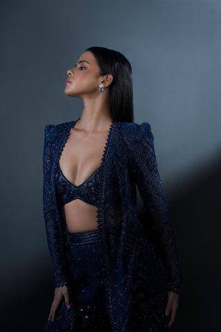 Twilight midnight blue jacket and sharara set