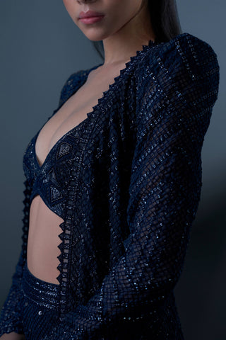 Twilight midnight blue jacket and sharara set