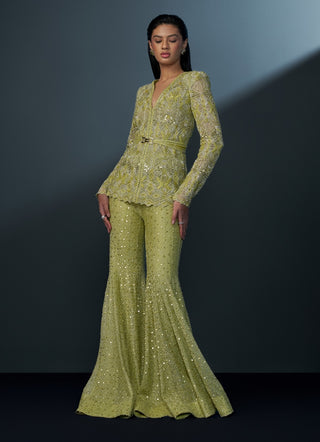 Izar arctic lime kurta and sharara set