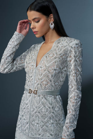 Paragon blue and gray kurta and sharara set