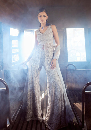 Rococo By Raghvi-Zephyr Gray Sharara And Top-INDIASPOPUP.COM