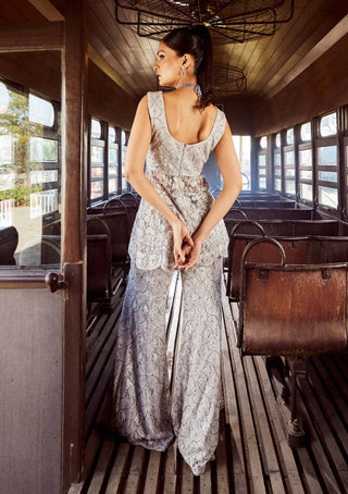 Rococo By Raghvi-Zephyr Gray Sharara And Top-INDIASPOPUP.COM