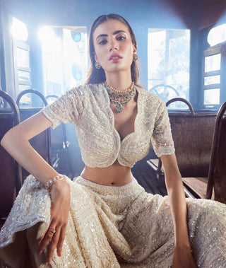 Rococo By Raghvi-Ivory Arcadia Embellished Lehenga Set-INDIASPOPUP.COM