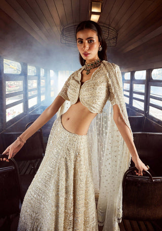 Rococo By Raghvi-Ivory Arcadia Embellished Lehenga Set-INDIASPOPUP.COM