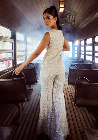 Rococo By Raghvi-Zephyr Gray Sharara And Top-INDIASPOPUP.COM