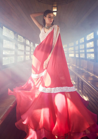 Rococo By Raghvi-Sanguine Red Lehenga Set-INDIASPOPUP.COM