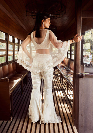 Rococo By Raghvi-Labyrinth Ivory Sharara Set-INDIASPOPUP.COM