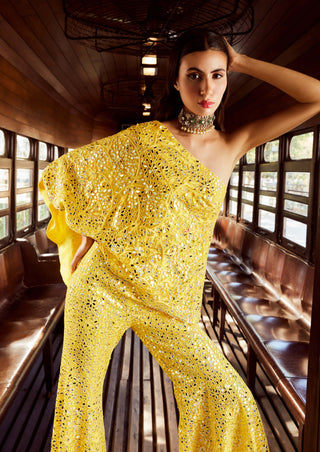 Rococo By Raghvi-Ambre Yellow Sharara And Top-INDIASPOPUP.COM