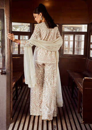 Rococo By Raghvi-Seraphic Charm Ice Pink Sharara Set-INDIASPOPUP.COM