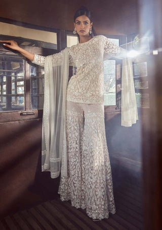 Rococo By Raghvi-Seraphic Charm Ice Pink Sharara Set-INDIASPOPUP.COM
