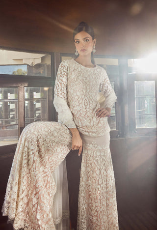 Rococo By Raghvi-Seraphic Charm Ice Pink Sharara Set-INDIASPOPUP.COM