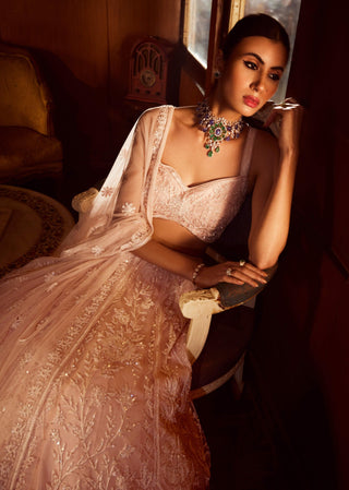 Rococo By Raghvi-Virtue Ice Pink Lehenga Set-INDIASPOPUP.COM
