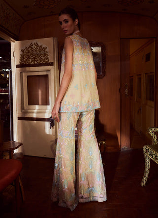 Rococo By Raghvi-Ambrosia Beige Sharara Set-INDIASPOPUP.COM