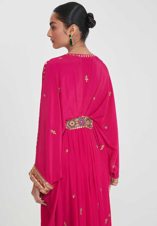 Gulnaz rani pink belt kaftan
