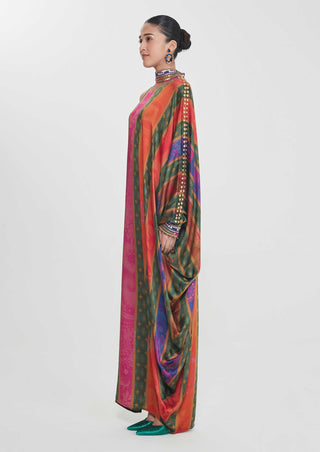 Bahaar multicolor one-shoulder dress