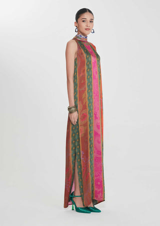 Bahaar multicolor one-shoulder dress