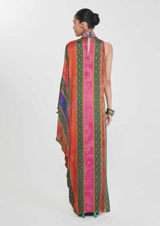 Bahaar multicolor one-shoulder dress