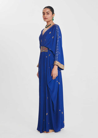 Nargis ink blue belt kaftan