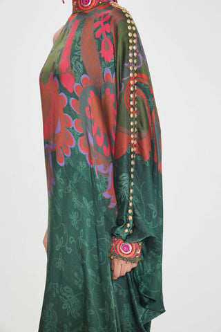 Laila royal green one-shoulder dress