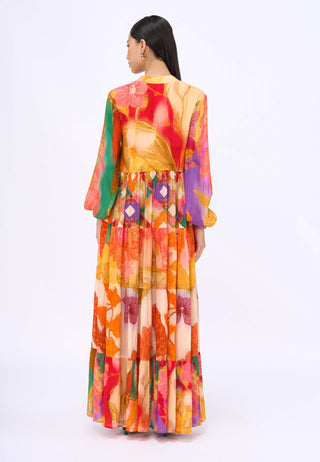 Elisa Maxi Tier Dress by Siddhartha Bansal, available on Indiaspopup.com
