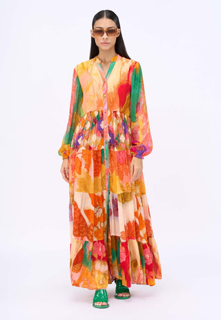 Elisa Maxi Tier Dress by Siddhartha Bansal, available on Indiaspopup.com