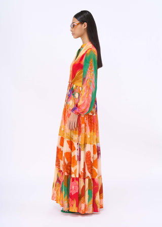 Elisa Maxi Tier Dress by Siddhartha Bansal, available on Indiaspopup.com