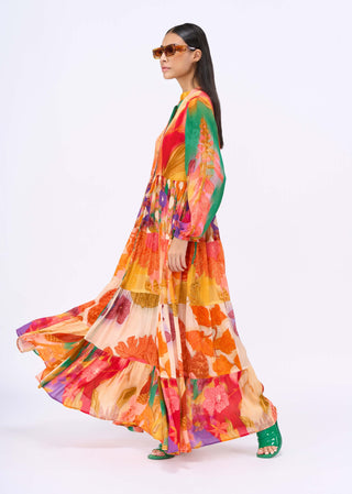 Elisa Maxi Tier Dress by Siddhartha Bansal, available on Indiaspopup.com