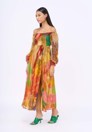 Smocking Off-Shoulder Dress by Siddhartha Bansal, available on Indiaspopup.com