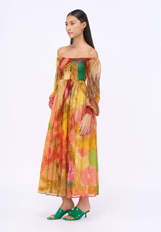 Smocking Off-Shoulder Dress by Siddhartha Bansal, available on Indiaspopup.com