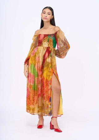 Smocking Off-Shoulder Dress by Siddhartha Bansal, available on Indiaspopup.com