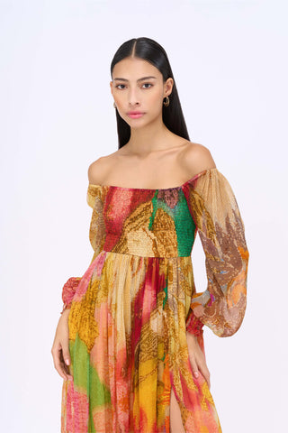 Smocking Off-Shoulder Dress by Siddhartha Bansal, available on Indiaspopup.com