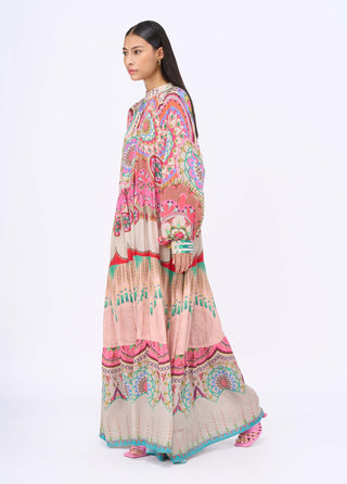 Maybellene Multicolor Maxi Dress by Siddhartha Bansal, available on Indiaspopup.com