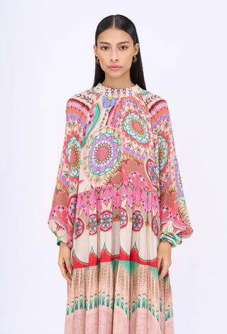 Maybellene Multicolor Maxi Dress by Siddhartha Bansal, available on Indiaspopup.com