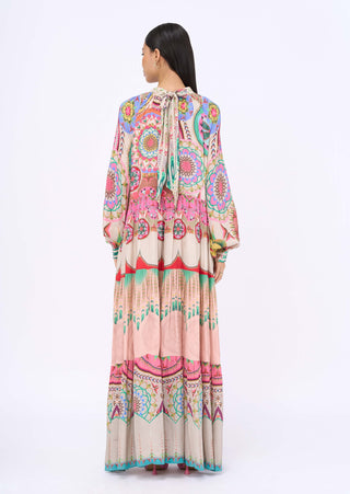 Maybellene Multicolor Maxi Dress by Siddhartha Bansal, available on Indiaspopup.com