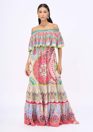 White Lotus Tiered Dress by Siddhartha Bansal, available on Indiaspopup.com