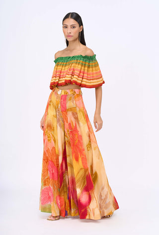 Love-Struck Off-Shoulder Top And Pants by Siddhartha Bansal, available on Indiaspopup.com