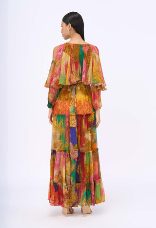 Carnival Multicolor Printed Maxi Dress by Siddhartha Bansal, available on Indiaspopup.com
