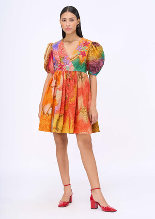 Burble Floral Mosaic Dress by Siddhartha Bansal, available on Indiaspopup.com