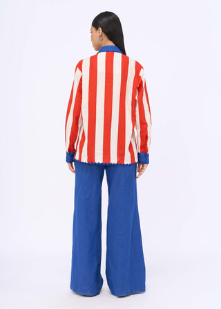 Cabana Stripe Cuban Collar Shirt And Pants by Siddhartha Bansal, available on Indiaspopup.com
