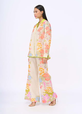 Pearl Radiance Collar Shirt And Printed Pants by Siddhartha Bansal, available on Indiaspopup.com