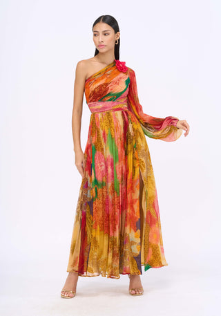 Sofia Printed Maxi Dress by Siddhartha Bansal, available on Indiaspopup.com