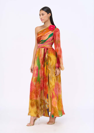 Sofia Printed Maxi Dress by Siddhartha Bansal, available on Indiaspopup.com