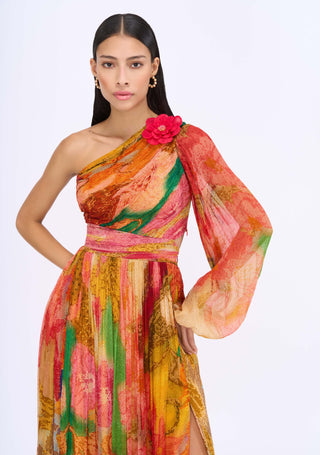 Sofia Printed Maxi Dress by Siddhartha Bansal, available on Indiaspopup.com