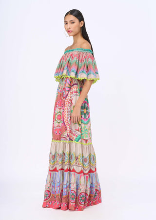 White Lotus Tiered Dress by Siddhartha Bansal, available on Indiaspopup.com