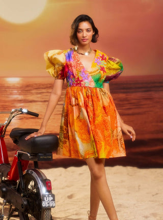 Burble Floral Mosaic Dress by Siddhartha Bansal, available on Indiaspopup.com
